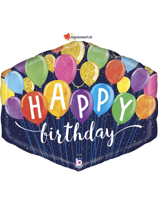 Ballon alu Happy Birthday - 76cm