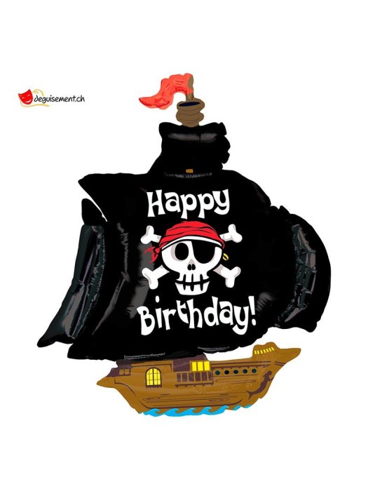 Ballon alu happy birthday bateau pirate