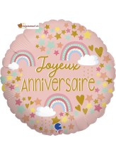 Ballon alu Joyeux Anniversaire - Arc-en-ciel - 45cm Ballon alu Joyeux Anniversaire - Arc-en-ciel - 45cm