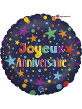 Ballon alu Joyeux Anniversaire - Bleu marine - 45cm Ballon alu Joyeux Anniversaire - Bleu marine - 45cm