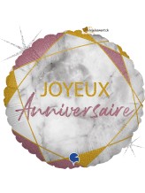 Ballon alu Joyeux Anniversaire - Marbre rose - 45cm Ballon alu Joyeux Anniversaire - Marbre rose - 45cm