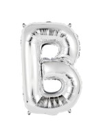Silver aluminum balloon letter B - 86 cm