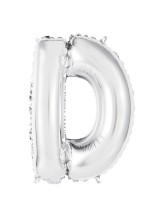 Ballon alu argent lettre D - 86 cm Ballon alu argent lettre D - 86 cm