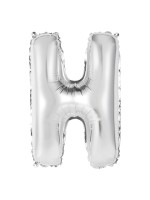 Silver aluminum balloon letter H - 86 cm