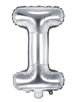 Silberner Aluminium-Ballon Buchstabe I - 86 cm
