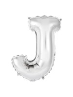 Silver aluminum balloon letter J - 86 cm
