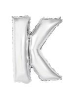 Silver aluminum balloon letter K - 86 cm