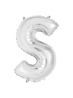 Silberner Aluminium-Ballon Buchstabe S - 86 cm