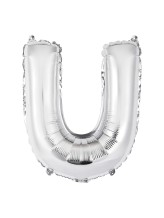 Ballon alu argent lettre U - 86 cm Ballon alu argent lettre U - 86 cm