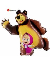 Macha and Bear aluminum balloon - 107cm