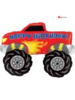 Aluminium balloon Monster Truck Happy Birthday - 102cm