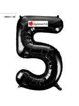 Ballon alu noir chiffre 5 - 86 cm Ballon alu noir chiffre 5 - 86 cm