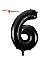 Ballon alu noir chiffre 6 - 86 cm Ballon alu noir chiffre 6 - 86 cm