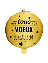 Alu Ballon Que tous vos voeux se réalisent - 45cm Alu Ballon Que tous vos voeux se réalisent - 45cm