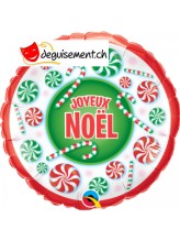 Ballon alu rond Joyeux Noel 46cm Ballon alu rond Joyeux Noel 46cm