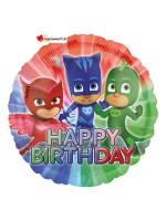 Round aluminium balloon Pyjamasques - Happy Birthday