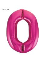 Ballon alu rose chiffre 0 - 86 cm