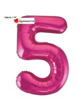 Ballon alu rose chiffre 5 - 86 cm Ballon alu rose chiffre 5 - 86 cm