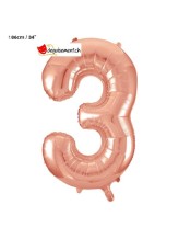 Ballon alu rose gold chiffre 3 - 86 cm Ballon alu rose gold chiffre 3 - 86 cm