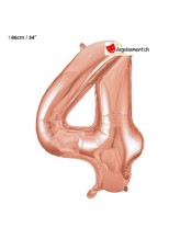 Ballon alu rose gold chiffre 4 - 86 cm Ballon alu rose gold chiffre 4 - 86 cm