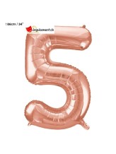 Ballon alu rose gold chiffre 5 - 86 cm Ballon alu rose gold chiffre 5 - 86 cm