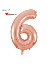 Ballon alu rose gold chiffre 6 - 86 cm Ballon alu rose gold chiffre 6 - 86 cm