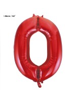 Ballon alu rouge chiffre 0 - 86 cm
