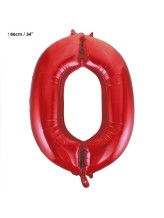 Ballon alu rouge chiffre 0 - 86 cm Ballon alu rouge chiffre 0 - 86 cm