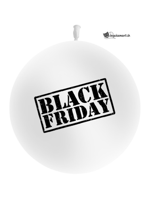 Ballon géant latex Black Friday Blanc 80 cm
