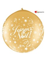 Ballon géant latex Joyeux Noël or 80 cm