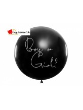 Black boy or girl blue confetti balloon - BOY - 1m Black boy or girl blue confetti balloon - BOY - 1m