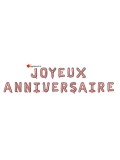 Ballons alu JOYEUX ANNIVERSAIRE - rose