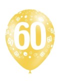 Ballons chiffre 60 - 8 pièces - couleurs assorties