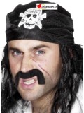 Bandana pirate noir avec tête de mort