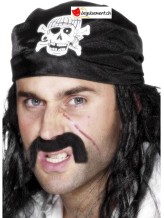 Bandana pirate noir avec tête de mort Bandana pirate noir avec tête de mort