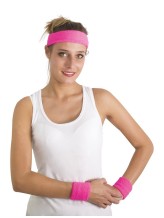 Bandeau et bracelets rose fluo Bandeau et bracelets rose fluo