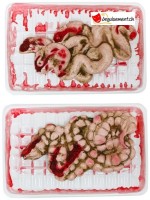 Tray of bloody intestines or guts - 1 piece