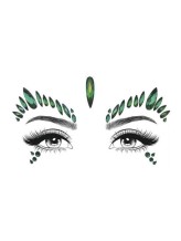 Bijoux adhésifs verts pour le visage