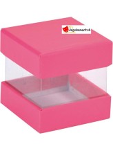 Boîte à dragées cube fuchsia Boîte à dragées cube fuchsia