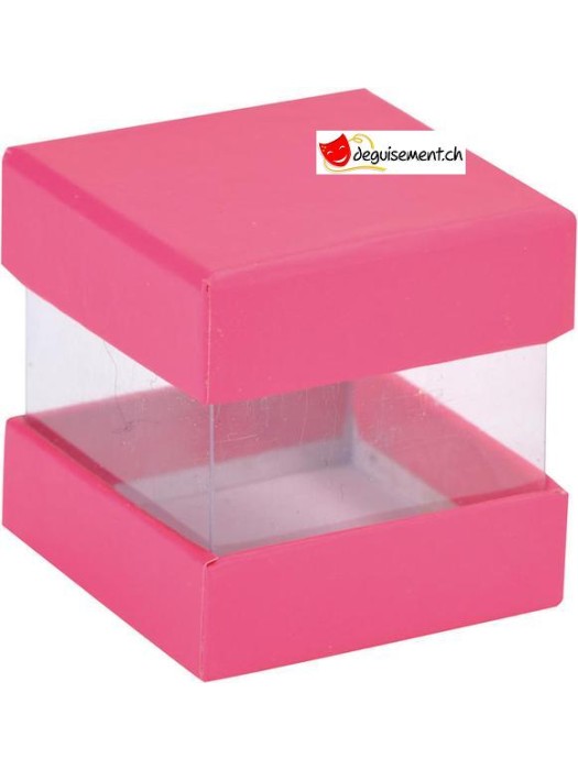 Boîte à dragées cube fuchsia