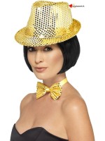 Sequin Trilby Hat, gold