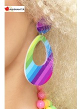 Boucles d'oreilles fluo multicolores Boucles d'oreilles fluo multicolores
