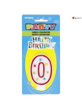 Bougie et Happy Birthday chiffre 0 Bougie et Happy Birthday chiffre 0