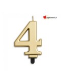Metallische Kerze Gold nummer 4