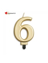 Bougie métallique or chiffre 6 Bougie métallique or chiffre 6