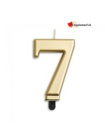 Gold metallic candle number 7