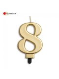 Metallische Kerze Gold nummer 8