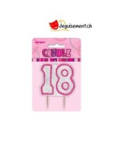 Bougie rose 18 ans Bougie rose 18 ans