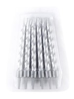 Silver candles - 12 pieces