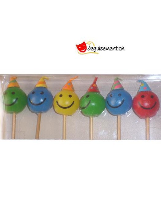 Bougies Smileys  multicolore